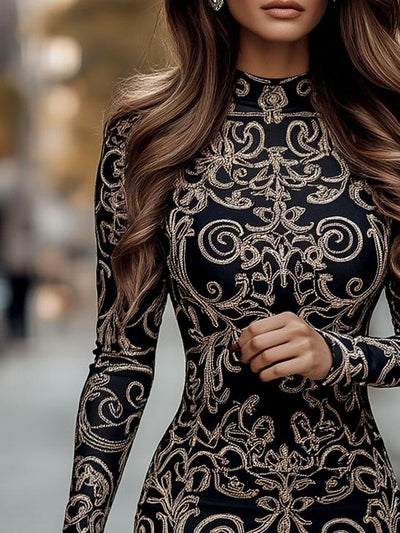 Savannah | Baroque Bodycon Dress