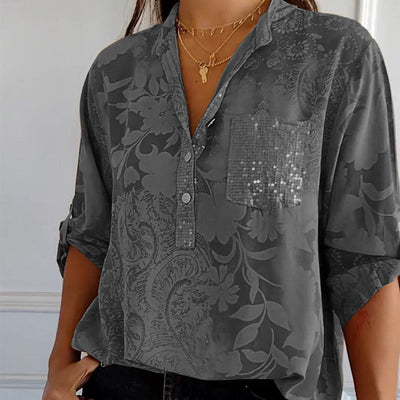 Talia | Chic Embellished Pocket Blouse