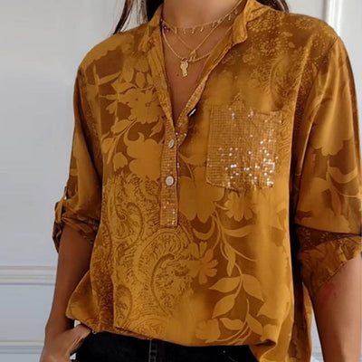 Talia | Chic Embellished Pocket Blouse