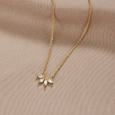 Aurelia | Dazzling Crystal Leaf Necklace